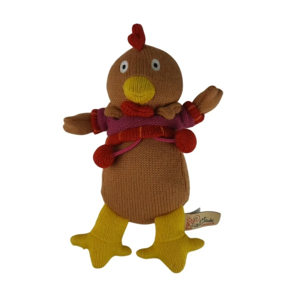 Latitude Enfant Chicken Hen Rooster Louise Knit Plush Stuffed Farm Animal 9
